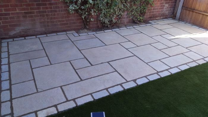 sandstone paving for a landscaping job in twickenham